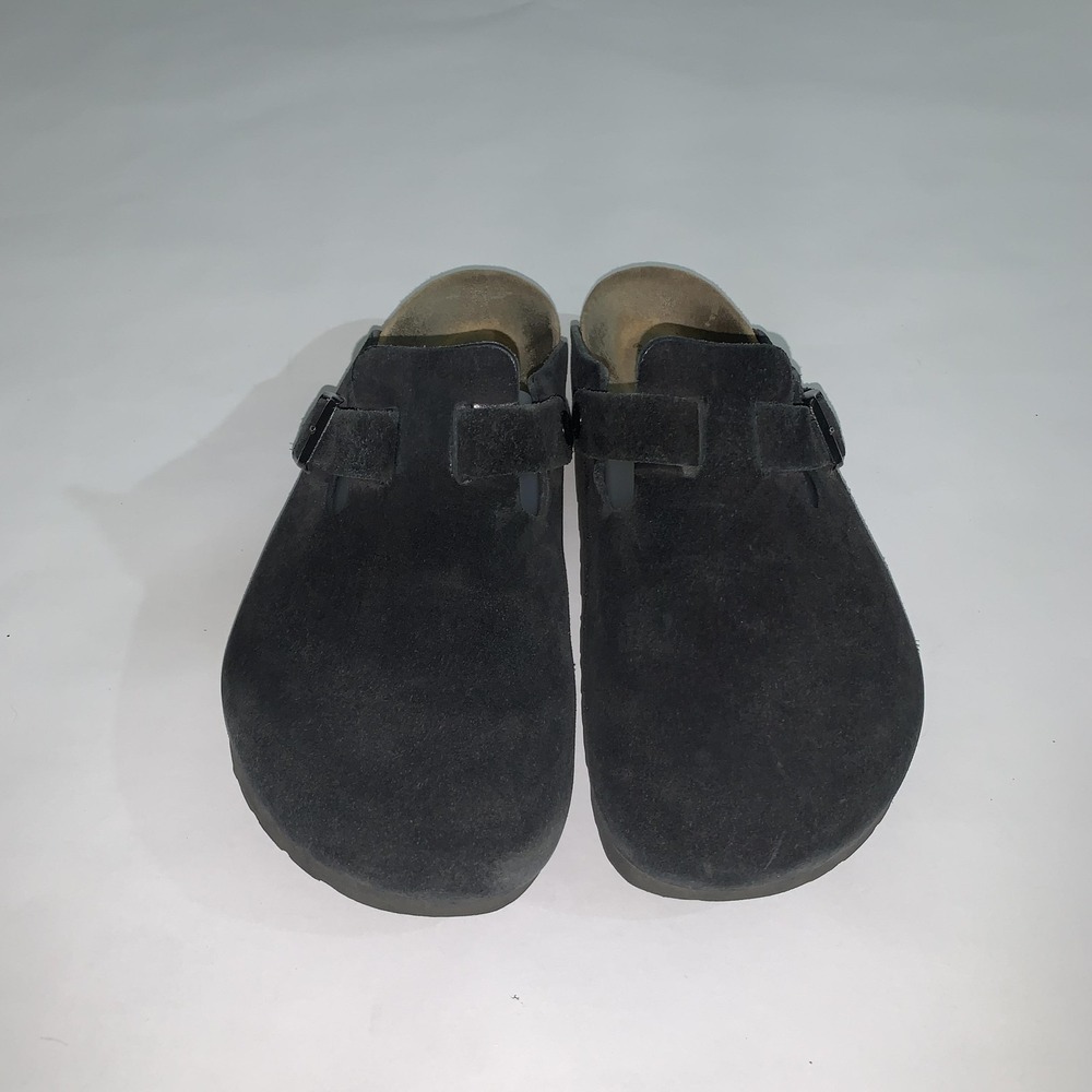 Birkenstock Clog Shoes Womens Size 8 Black Suede Boston Slip On Comfort Casual - Picture 4 of 13